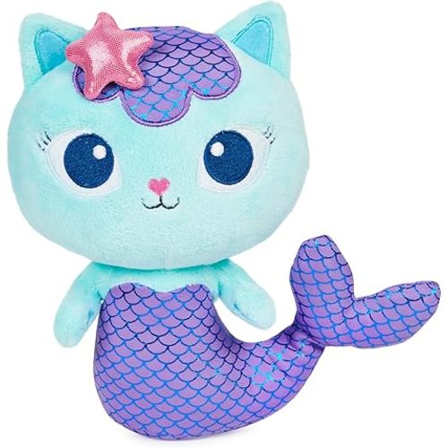 Gabby’s Dollhouse, 8-inch MerCat Purr-ific Plush Toy, Kids Toys for Ages 3 and up