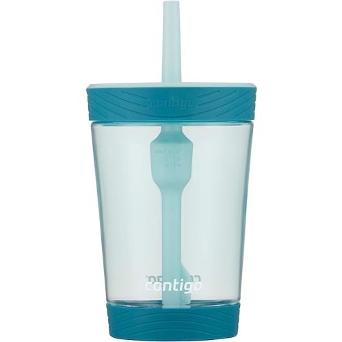 Toddler Sippy Cup with Straw, Baby Silicone Tumbler Cup spill proof 8oz,  Snack Catcher for Kid 6-12 Month,Transition Cup for 1-2 year old, Trainer  with Spout Lid and Handle, Blue Learner Cup