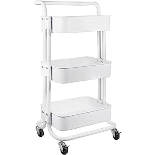 3 Tier Metal Rolling Utility Cart for Feeding and Diapering Essentials