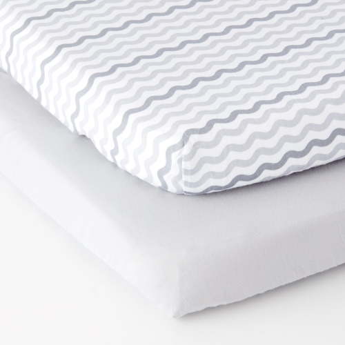 Parent's Choice 100% Cotton Playard Sheets, 2-Pack, Gray