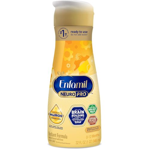 Enfamil NeuroPro Baby Formula, MFGM* 5-Year Benefit, Expert-Recommended Brain-Building Omega-3 DHA, Exclusive Immune Supporting HuMO6 Blend, Ready-to-Feed Infant Formula, Liquid, 32 Fl Oz
