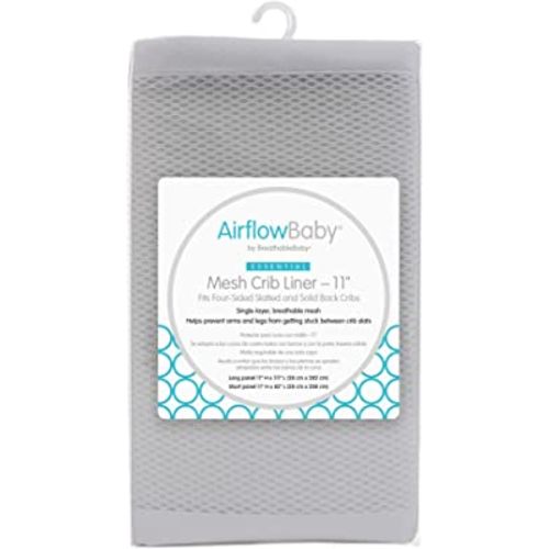 Breathable Mesh Liner for Full-Size Cribs (Gray, 11')