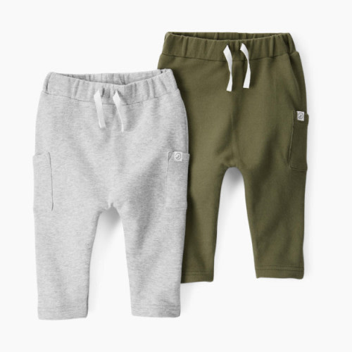 Little Planet Organic Cotton Sweatpants (2 Pack) - Grey/Olive
