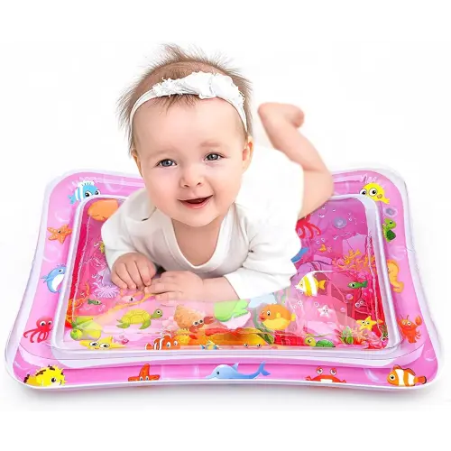 Tummy Time Water Mat for Girl, Water Play Mat for Babies Inflatable Tummy Time Water Play Mat for Infants and Toddlers 3 to 12 Months Promote Development Toys Cute Baby, Pink