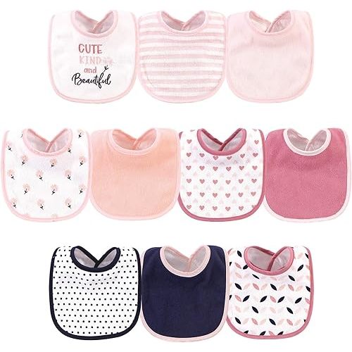 Hudson Baby Unisex Baby Cotton and Polyester Bibs, Cute, Kind And Beautiful, One Size