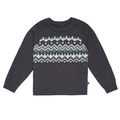 Infant & Toddler Boys Dark Grey Heather Fair Isle Viscose Sweater