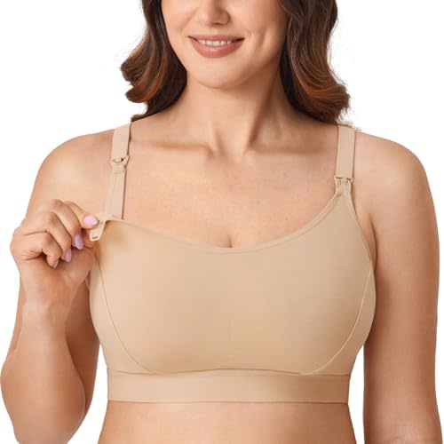 Gratlin Women's Plus Size Nursing Bra Sports Maternity Support Cotton Breastfeeding Bras