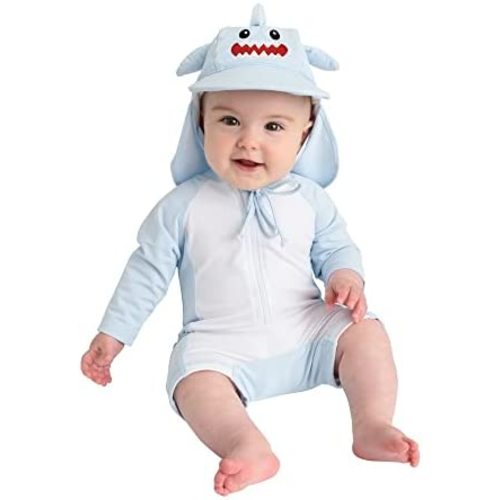 Cuddle Club UPF 50+ Long-Sleeve Baby Swimsuit, Sun Protection Sunsuit for Newborn, Infant, Toddler - Boys and Girls