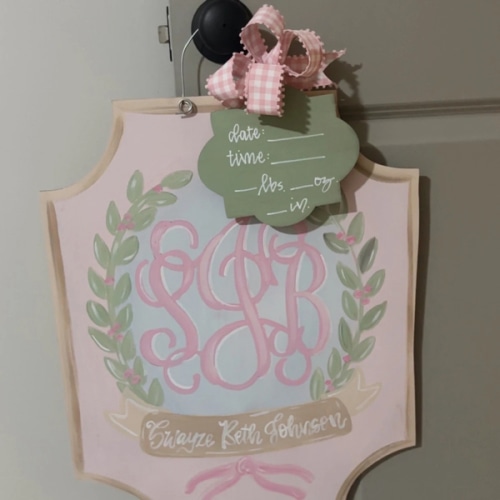 Initial Floral Baby Hanger