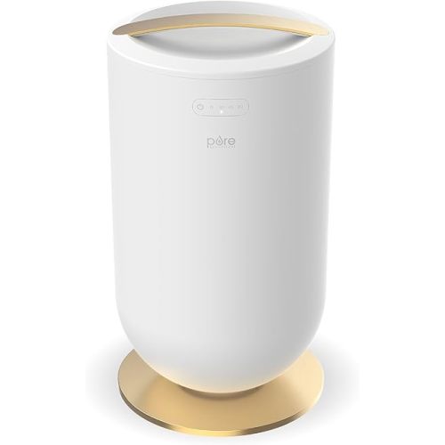 Pure Enrichment PureBliss Luxury Towel Warmer - Extra Large 20L Heats Towels, Robes, Blankets, or Clothing - Modern Bucket Design, 4 Heat Timer Settings & Auto Shut-Off (White & Brushed Gold)