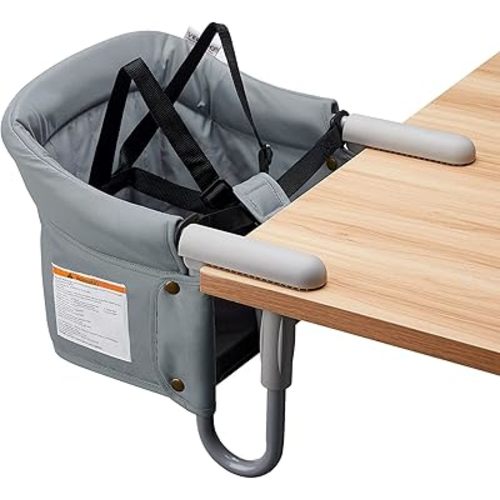 Hook On Chair, VEEYOO Clip On High Chair Folding Fast Table Chair with Storage Bag, Portable Baby Feeding Seat Attach to Table for Home and Travel