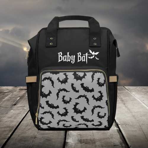 Baby Bat Goth Baby Diaper Bag, Goth Baby Bag Nappy Bag, Dark Cottagecore Witchy Baby Gift, Spooky Horror Baby Nursery Decor, Pastel Goth Bag