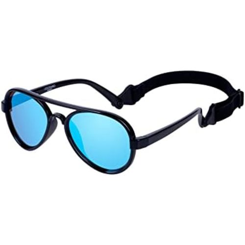 COCOSAND Baby Boys Girls Aviator Sunglasses with Strap Polarized Flexible Retro Pilot for Infants Toddler Age 0-24 Months
