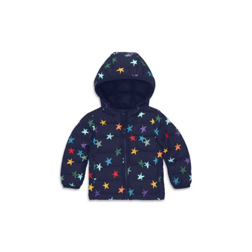 Baby Lightweight Puffer Jacket In Rainbow Confetti Stars, 6-12M