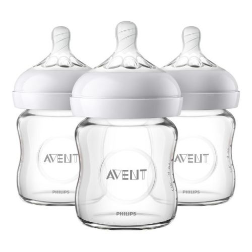 Philips Avent Natural Glass Baby Bottle - 4oz - 3pk