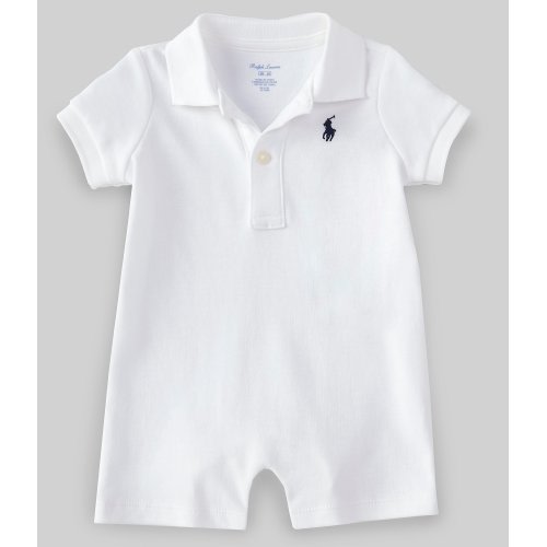 Ralph Lauren Baby Boys 3-24 Months Short Sleeve Polo Interlock Shortall