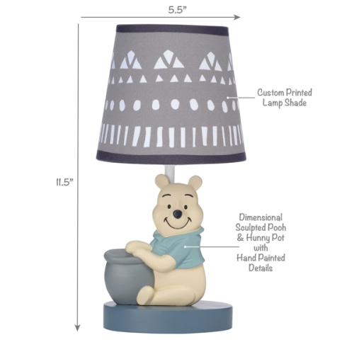Disney Baby Forever Pooh Gray Lamp with Shade & Bulb – Lambs & Ivy