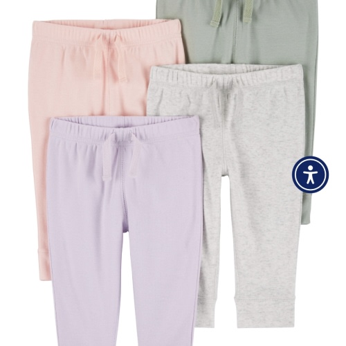 Baby 4-Pack Pull-On Pants - 3M - Style,Multi