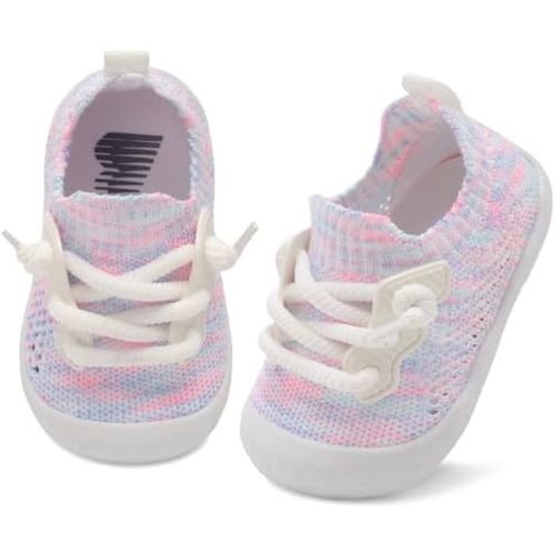 BARERUN Baby Shoes Baby First Walking Shoes Infant Sneakers Wide Barefoot Slip on Soft Sole Boys Girls Crib Shoe Toddler Breathable Lightweight House Socks
