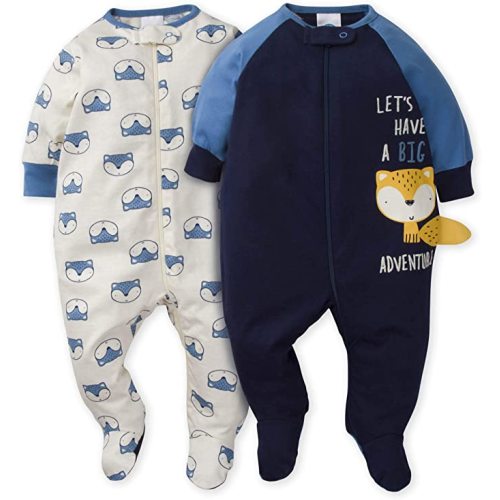 Gerber Baby Boys' 2-Pack Footed Pajamas - 3-6 Months - Awesome Fox