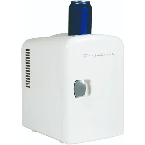 Frigidaire Mini Portable Compact Personal Fridge Cooler, 4 Liter Capacity Chills Six 12 oz Cans, 100% Freon-Free & Eco Friendly, Includes Plugs for Home Outlet & 12V Car Charger - White
