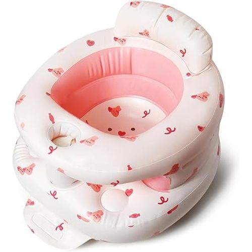 TDTOK Upgraded Inflatable Baby Seat for 3 Months and Up, Outdoor Baby Seat with Built-in Air Bump Blow Up Learning Sit with Back Support