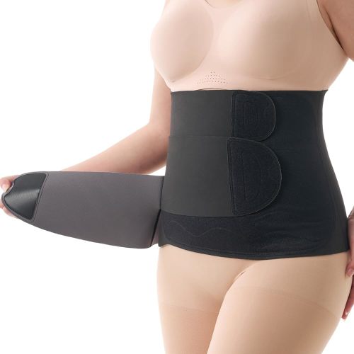 Momcozy Ergowrap Postpartum Belly Band, 3D Abdomen Lifting & Ergonomic Back Support Abdominal Binder, Seamless & Invisible Wrap Shapewear for Postpartum C-Section Recovery, Daily Wear, Exercise