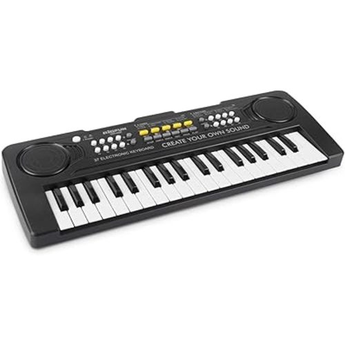 Kids Keyboard Piano, 37 Key Portable Electronic Piano for Kids, Digital Music Piano Keyboard Educational Toys for 3 4 5 6 7 8 Year Old Girls Boys (Black)