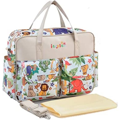 Diaper Bag Women Tote Bag Nylon Nappy Bag Durable Shoulder Bag Pregnant Handle Bag, Multi, Large
