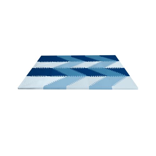 Multi Playspot Geo Foam Floor Tiles - Blue Ombre | skiphop.com