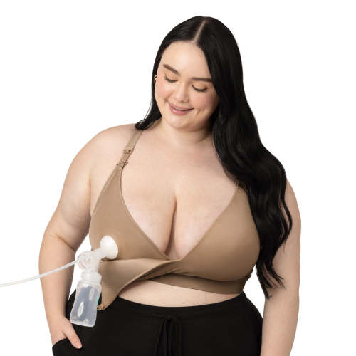 Minimalist Hands-Free Pumping & Nursing Plunge Bra | Lilac Stone