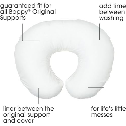 Boppy Original Nursing Pillow Liner, Bright White, Machine Washable and Wipeable, Extends Time Between Washes, Liner Only