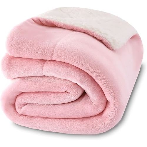 NANPIPER Baby Sherpa Blanket,Warm Toddler Throw Blanket,Soft Newborn Fleece Blanket for Winter (Pink,30x40 inches)