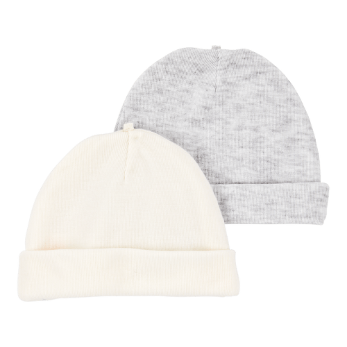 Grey/Ivory Baby 2-Pack Caps | Carter’s Oshkosh Canada