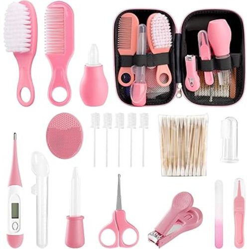 Baby Healthcare and Grooming Kit for Boys Girls Safety Newborn Nursery Essentials Health Care Set Gift for First-time Parents Nasal Aspirator