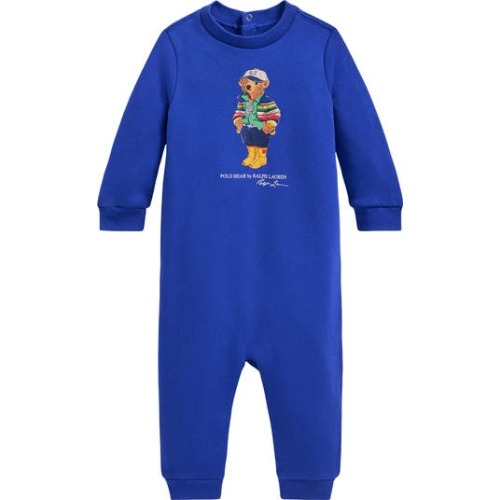 Polo Bear Graphic Sweatshirt Romper, 6M