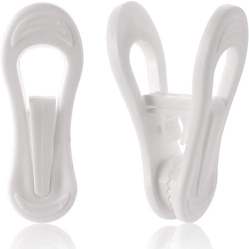 Yopay 50 Pack Hanger Clips for Hangers, Multi-Purpose Plastic Hanger, Easily Clip on Clothing Pants, Strong Pinch Finger Clips for Home, Office, Travel, White