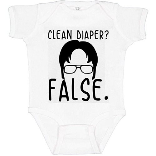 The Office Clean Diaper - False Funny Dwight Shrute Dirty Diaper Baby Bodysuit - 6 Months