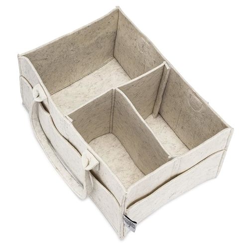 Parker Baby Diaper Caddy - Nursery Storage Bin and Car Organizer for Diapers and Baby Wipes - White, Large