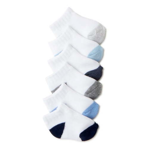 Carter's Child of Mine Baby Low-Cut Terry Socks, Blues, 6-12 Months (Pack of 6)