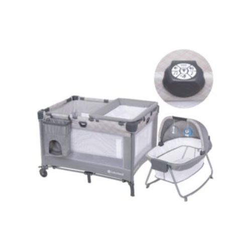 Baby Lullaby Nursery Suite EZ-Fold Playard with Portable Rocking Lounger - Madrid Plaid