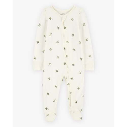 Baby Leaf Print 2-Way Zip PurelySoft Sleep & Play Pajamas - Ivory - Carter's | Carter's