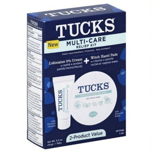 Tucks Multi-care Relief Kit Witch Hazel Pads - 40ct & Lidocaine Cream - 0.5oz