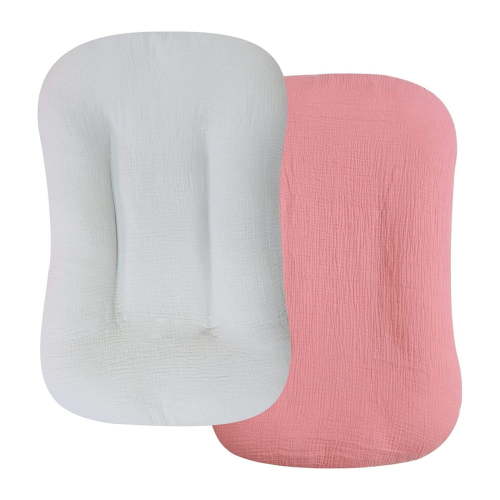 Apepal Home Supplies 2 Pack Muslin Baby Lounger Cover , Organic Cotton Removable Slipcover For Newborn,Baby Padded Lounger Infant Floor Seat Cover For Boys Girls