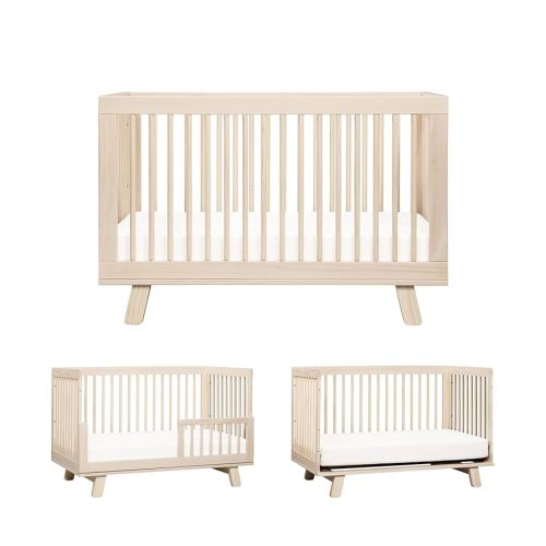 Babyletto Hudson 3-in-1 Convertible Baby Crib - GREENGUARD Gold Certified - Convertible Crib to Toddler Bed and Daybed - Baby Bed with 4 Adjustable Heights - Wooden Crib - Washed Natural