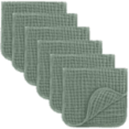 Comfy Cubs Muslin Burp Cloths - Large 100% Cotton Washcloths, 6 Layers (Fern, 6-Pack, 20"X10")