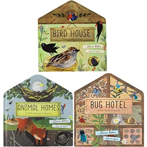 A Clover Robin Book of Nature Series 3 Books lift-the-flap Collection Set (Animal Homes, Bird House & Bug Hotel)