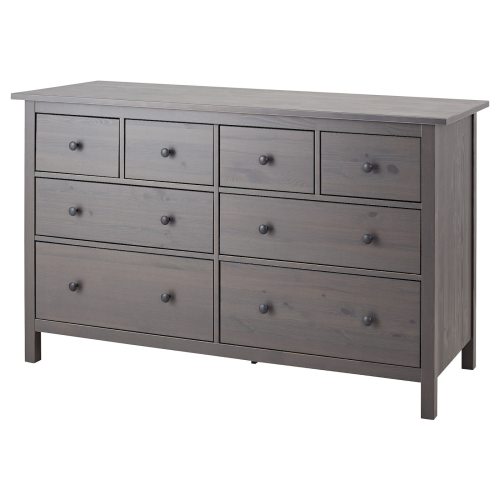HEMNES 8-drawer dresser - dark gray stained 63x37 3/8 "