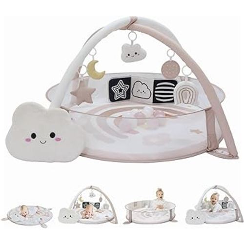 6-in-1 XL Play Mat & Play Gym, Baby Gym, Baby Activity Gym, Sensory Exploration and Motor Skill Development Toys (Blush)