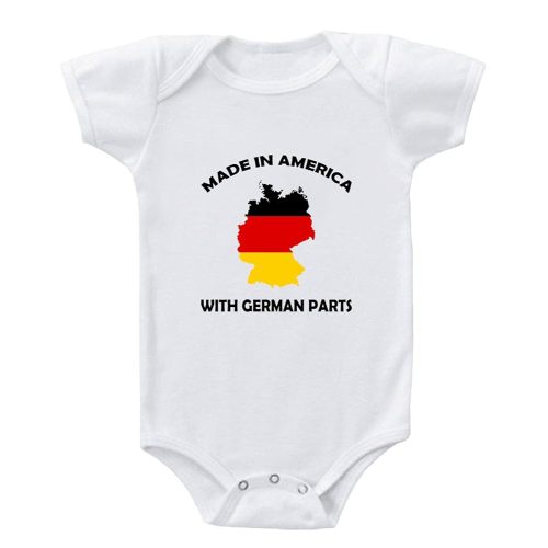 Baby Bodysuit Made in America with German Parts Cotton Boy & Girl Clothes White